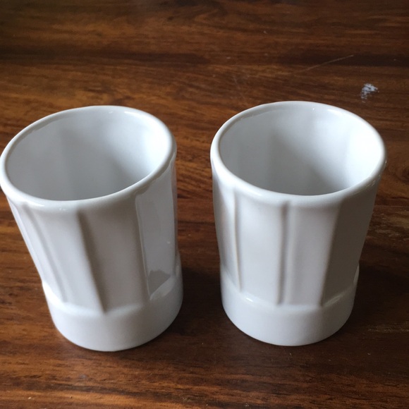 REVOL White Chef’s Hat French Porcelain Espresso Tea or Appetizer Cup Set of 2 - Picture 3 of 9